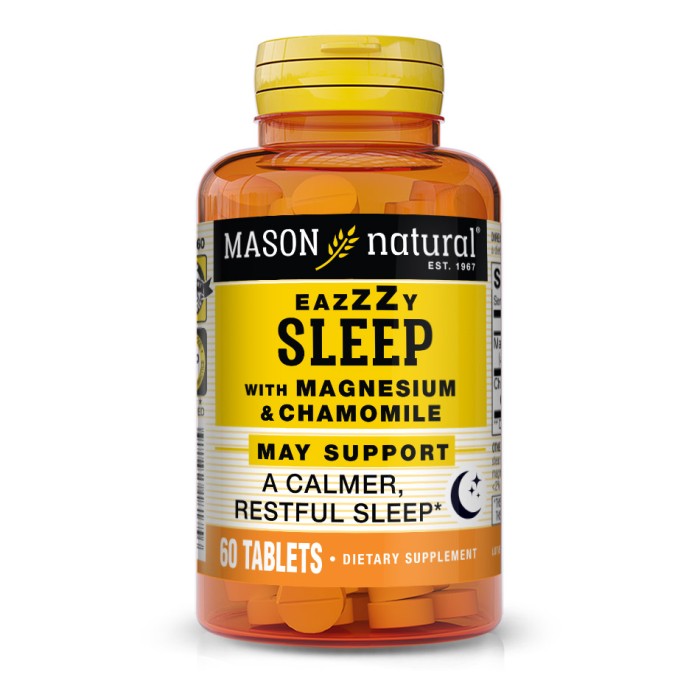 Вітаміни та мінерали Mason Natural Eazzzy sleep with Magnesium & Chamomile, 60 таблеток