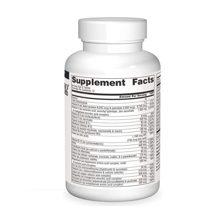 Вітаміни та мінерали Source Naturals Elan Vital Multiple, 60 таблеток