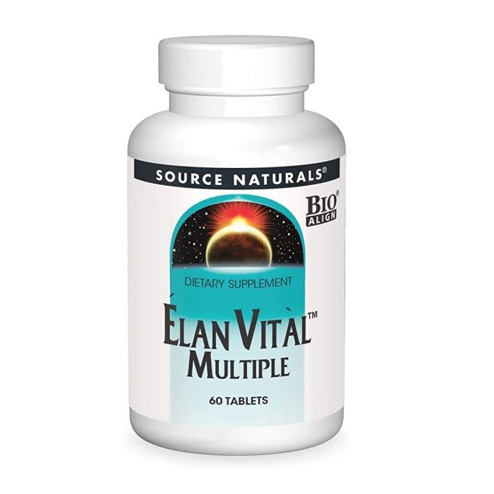Вітаміни та мінерали Source Naturals Elan Vital Multiple, 60 таблеток