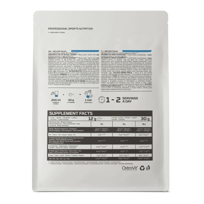 Протеїн OstroVit 100% Whey Isolate, 700 грам Шоколадні вафлі