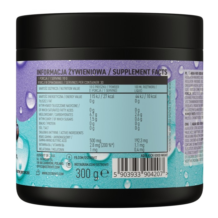 Натуральна добавка OstroVit Aqua Kick Good Night, 300 грам - чорна смородина