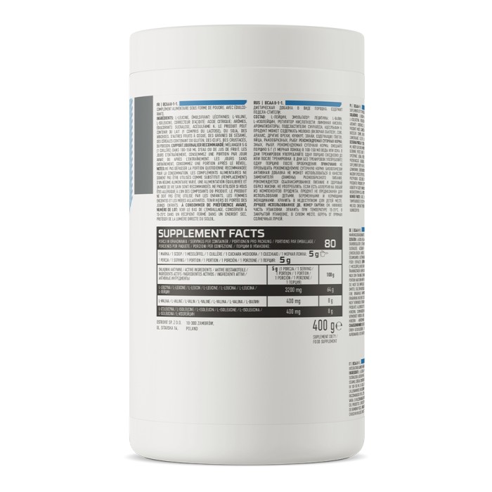 Амінокислота BCAA OstroVit BCAA 8:1:1, 400 грам Лимон