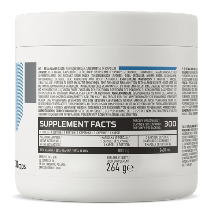Амінокислота OstroVit Beta-Alanine, 300 капсул