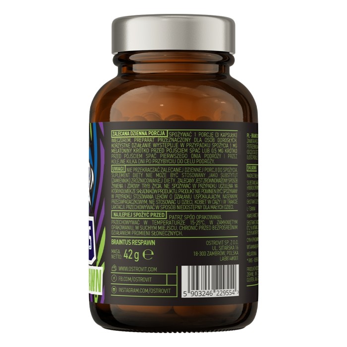 Натуральна добавка OstroVit Braintus Respawn, 90 капсул