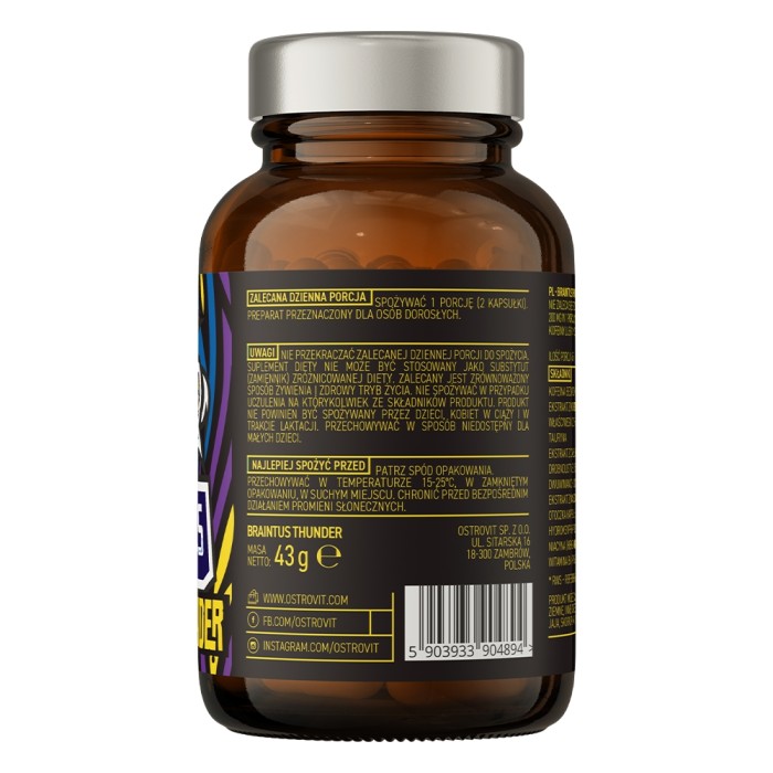 Натуральна добавка OstroVit Braintus Thunder, 90 капсул