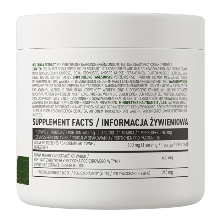 Натуральна добавка OstroVit Vege Chaga Extract, 50 грам