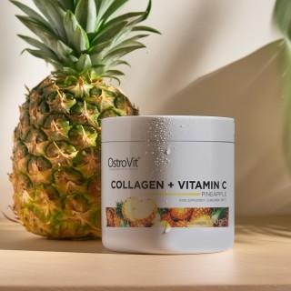 Препарат для суставов и связок OstroVit Collagen + Vitamin C, 200 грамм Ананас