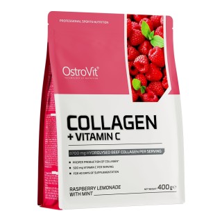 Препарат для суглобів і зв'язок OstroVit Collagen + Vitamin C, 400 грам Малиновий лимонад із м'ятою