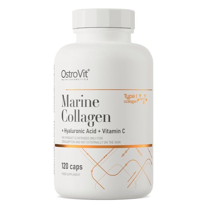 Препарат для суставов и связок OstroVit Marine Collagen with Hyaluronic Acid and Vitamin C, 120 капсул
