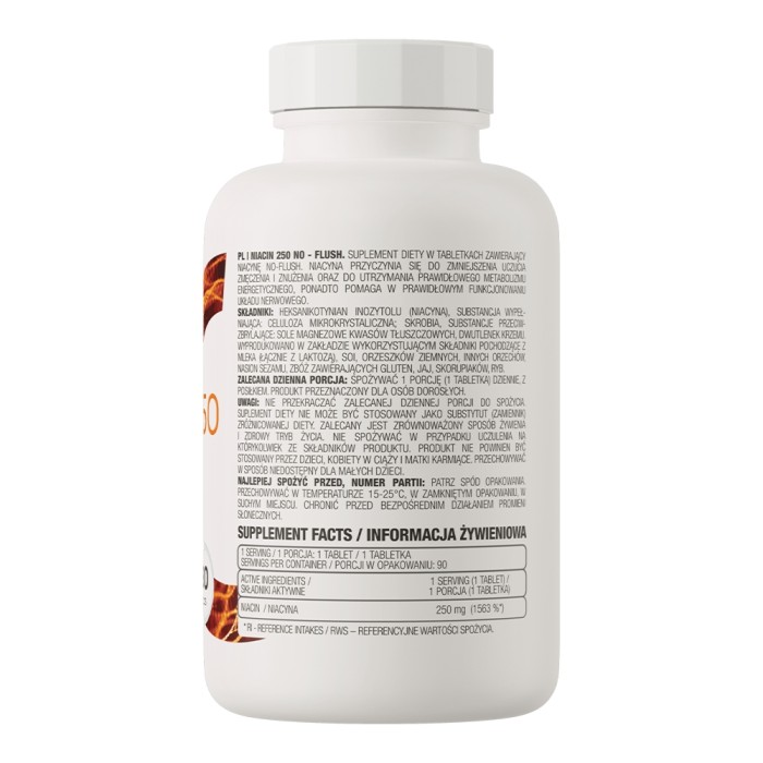 Вітаміни та мінерали OstroVit Niacin 250 No-Flush, 90 таблеток