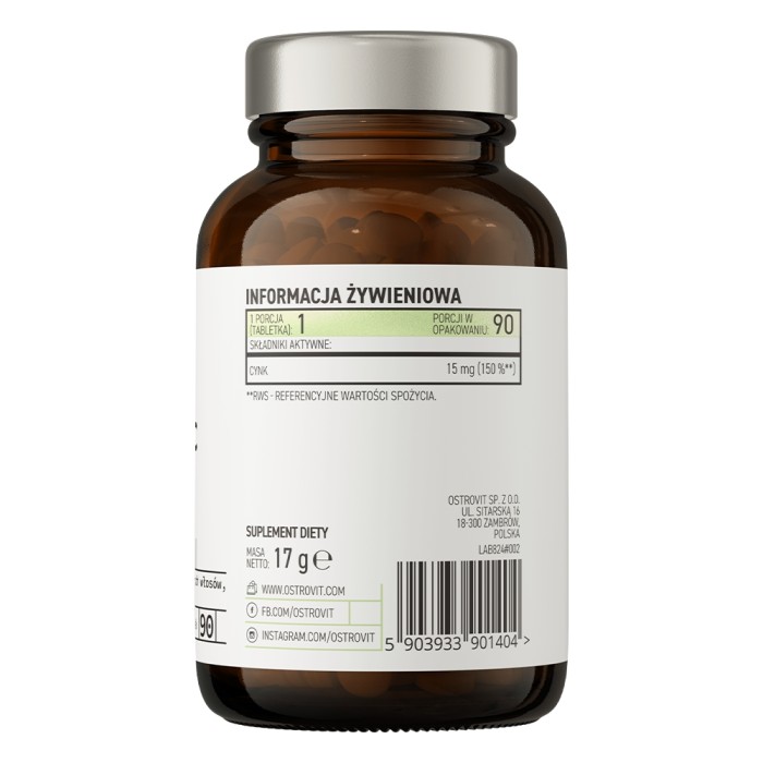 Вітаміни та мінерали OstroVit Pharma Organic Zinc, 90 таблеток