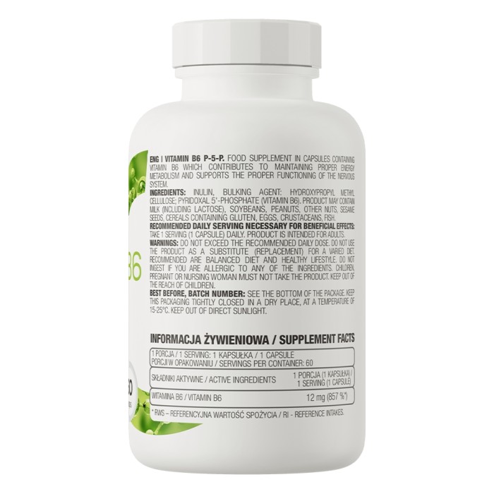 Вітаміни та мінерали OstroVit Vitamin B6 P-5-P, 60 капсул