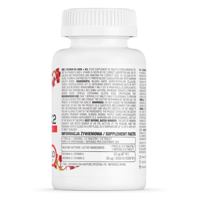 Витамины и минералы OstroVit Vitamin D3 4000+K2, 110 таблеток - Limited Edition