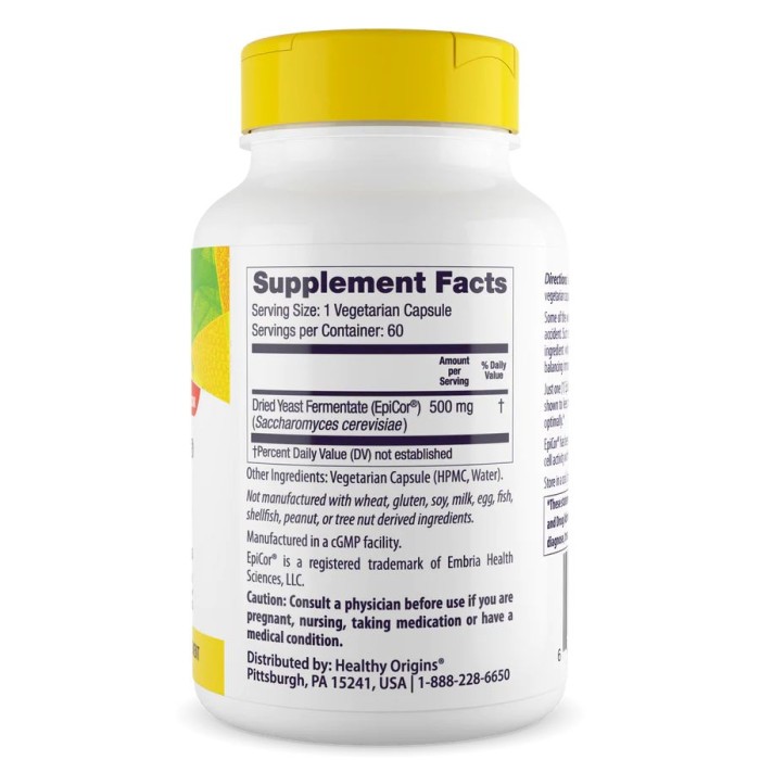 Натуральна добавка Healthy Origins EpiCor 500 mg, 60 вегакапсул