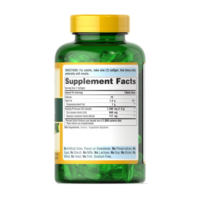 Олія вечірньої примули 1300 мг з GLA - 120 м'яких капсул
