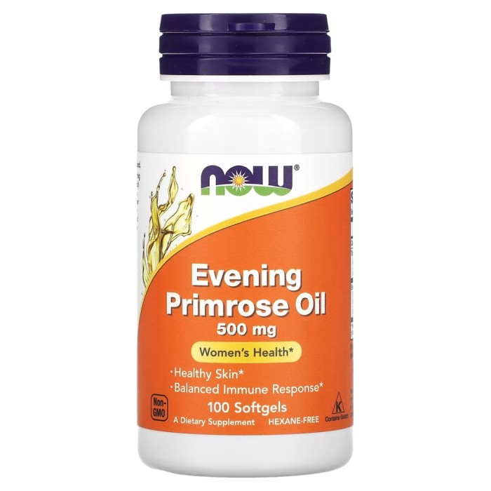 Жирні кислоти NOW Evening Primrose Oil 500 mg, 100 капсул