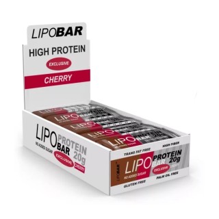 Батончик Lipobar Protein Bar БЛОК, 20*50 грам Вишня