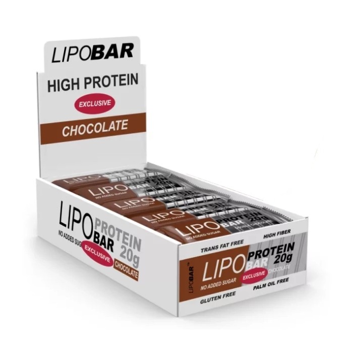 Батончик Lipobar Protein Bar БЛОК, 20*50 грамм Шоколад