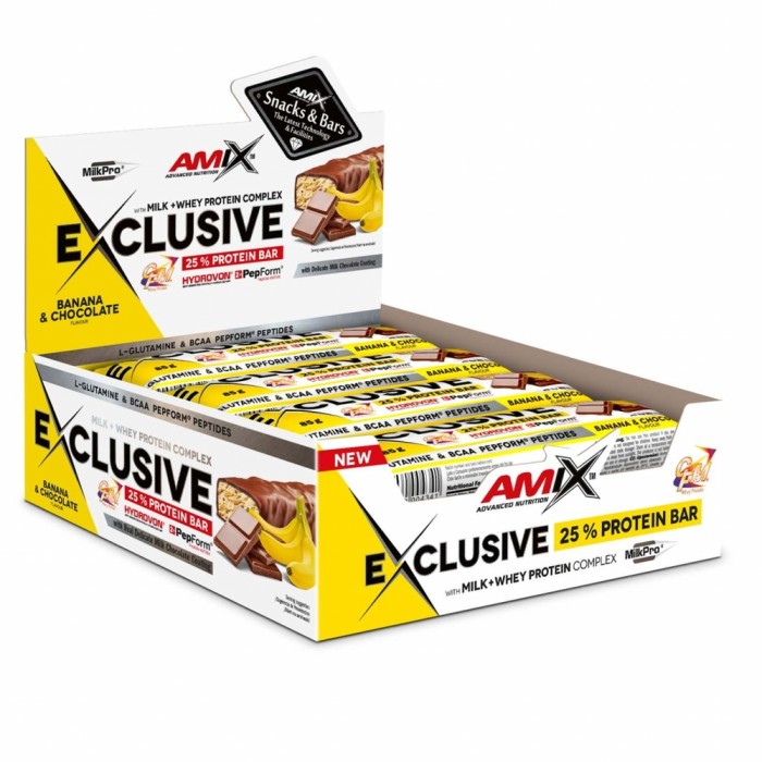 Батончик Amix Nutrition Exclusive Protein Bar, 12*85 грам Банан-шоколад