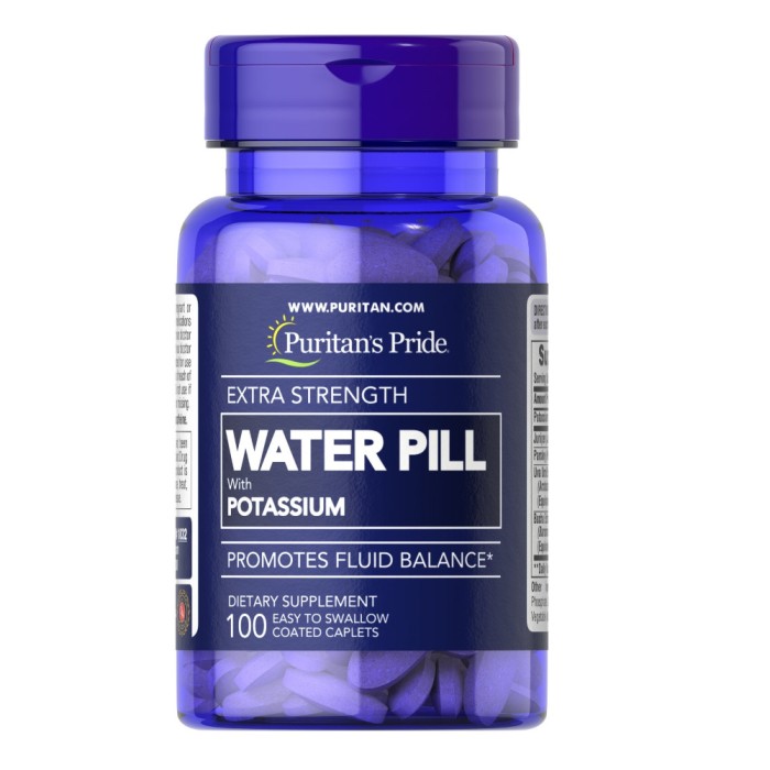 Натуральна добавка Puritan's Pride Extra Strength Water Pill, 100 каплет