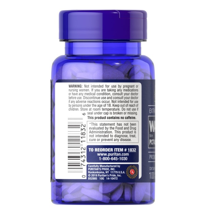 Натуральна добавка Puritan's Pride Extra Strength Water Pill, 100 каплет