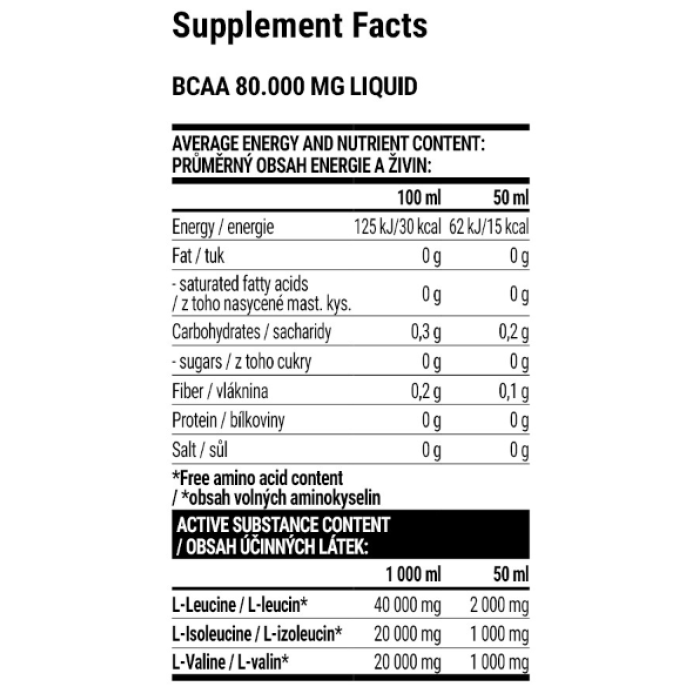 BCAA 80.000 Рідина - 1000 мл Яблуко