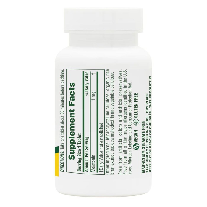 Натуральна добавка Natures Plus Fast Acting Melatonin 1 mg, 90 таблеток