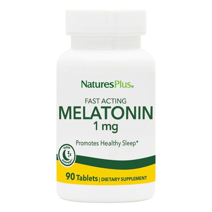 Натуральна добавка Natures Plus Fast Acting Melatonin 1 mg, 90 таблеток