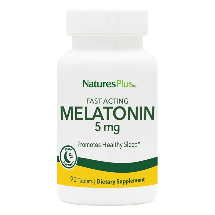 Натуральна добавка Natures Plus Fast Acting Melatonin 5 mg, 90 таблеток