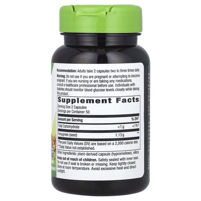 Натуральна добавка Nature's Way Fenugreek Seed, 100 вегакапсул