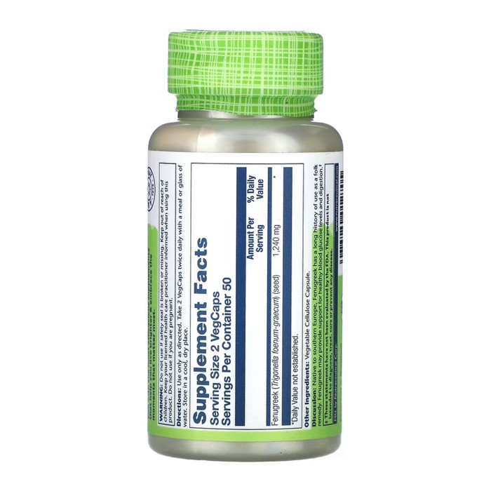 Насіння пажитника 620 мг - 100 вегетаріанських капсул