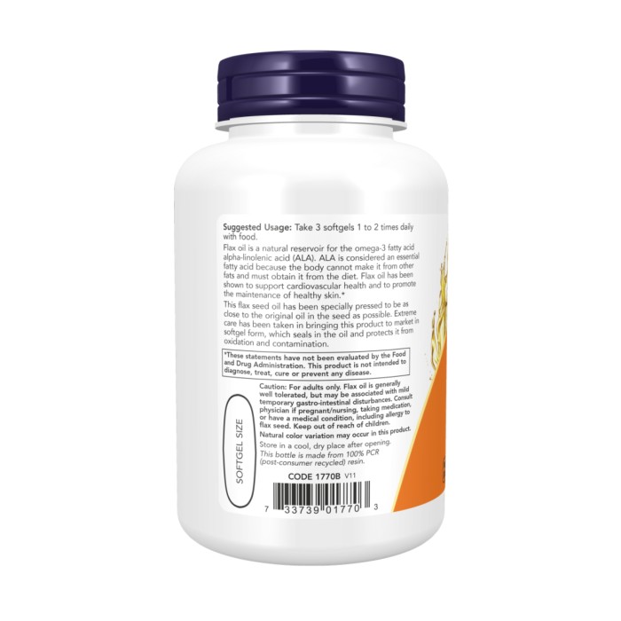 Олія льону 1000 мг - 100 м'яких капсул