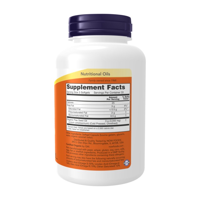Олія льону 1000 мг - 100 м'яких капсул