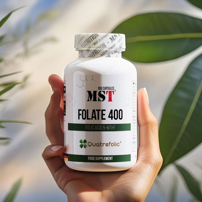 Вітаміни та мінерали MST Folate 400 Quatrefolic, 180 капсул