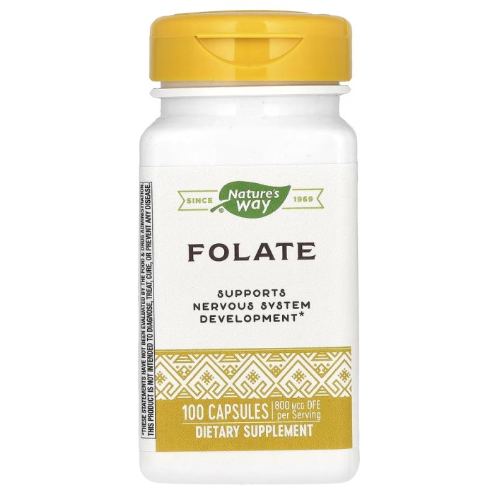 Вітаміни та мінерали Nature's Way Folate, 100 капсул