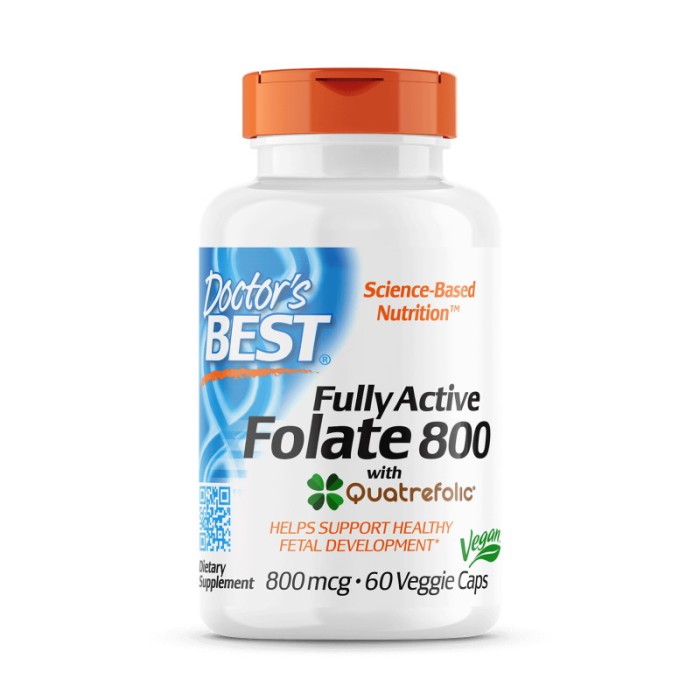 Вітаміни та мінерали Doctor's Best Fully Active Folate 800 mcg, 60 вегакапсул