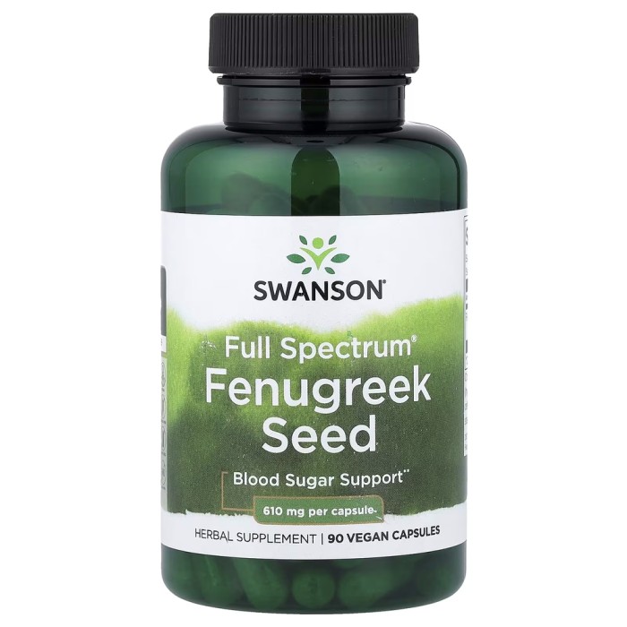 Натуральна добавка Swanson Fenugreek Seed 610 mg, 90 капсул