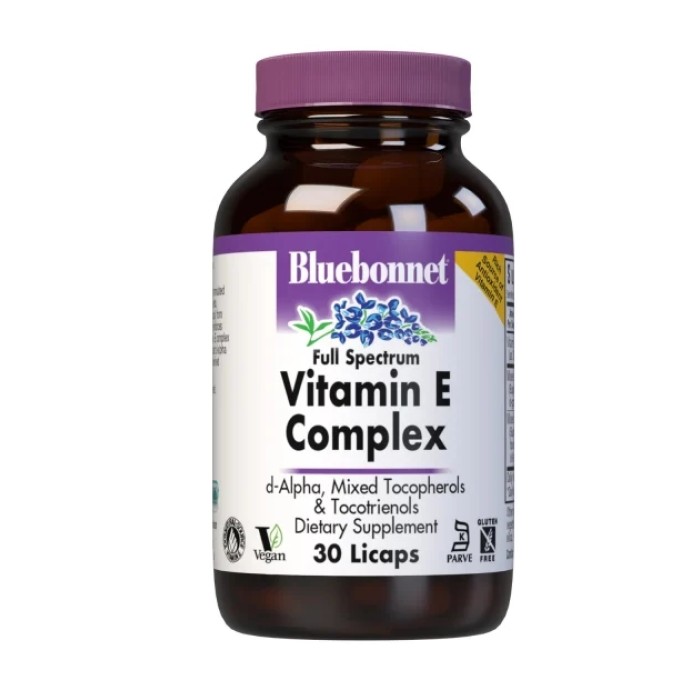 Вітаміни та мінерали Bluebonnet Full Spectrum Vitamin E, 30 капсул