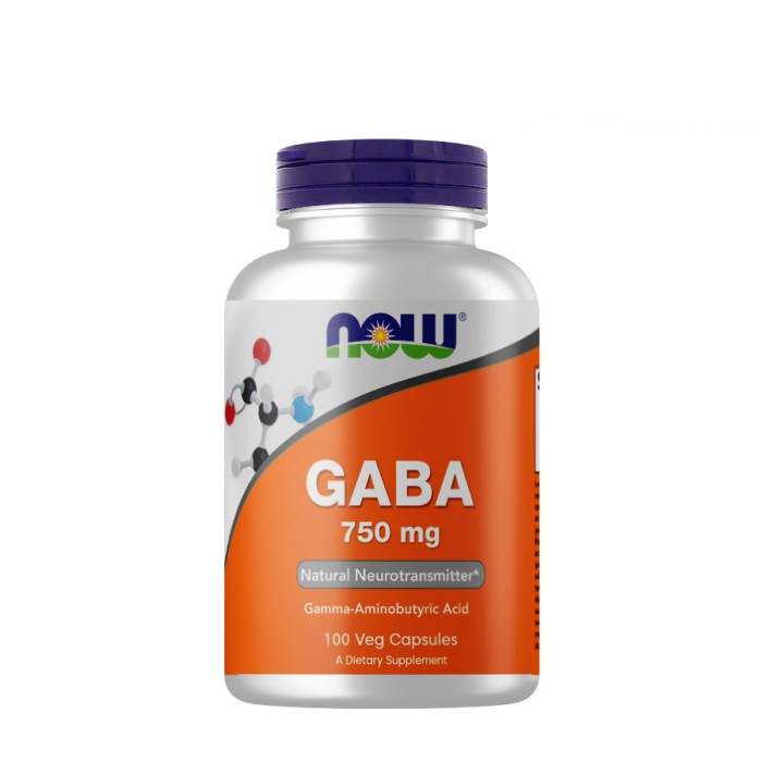 Амінокислота NOW Gaba 750 mg, 100 вегакапсул