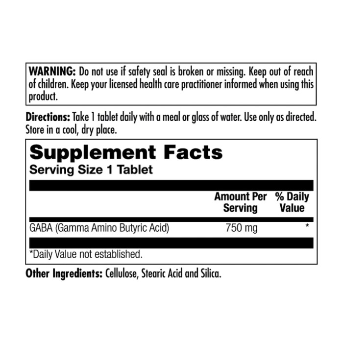 ГАМК 750 мг - 90 таблеток