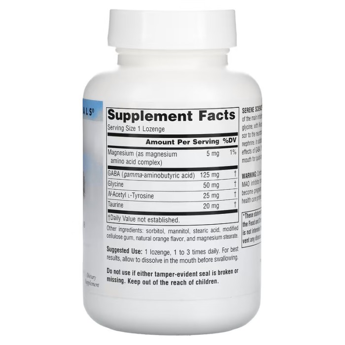 Аминокислота Source Naturals Serene Science GABA Calm, 120 леденцов Сочный апельсин