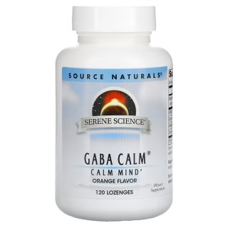 Амінокислота Source Naturals Serene Science GABA Calm, 120 льодяників Соковитий апельсин