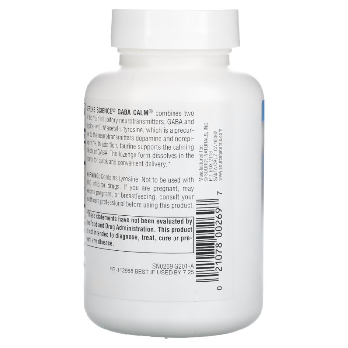 Аминокислота Source Naturals Serene Science GABA Calm, 120 леденцов Сочный апельсин