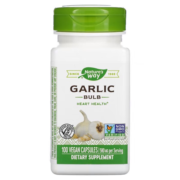 Натуральна добавка Nature's Way Garlic Bulb, 100 вегакапсул