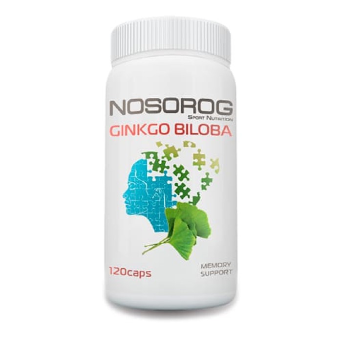 Натуральна добавка Nosorog Ginkgo Biloba, 120 капсул