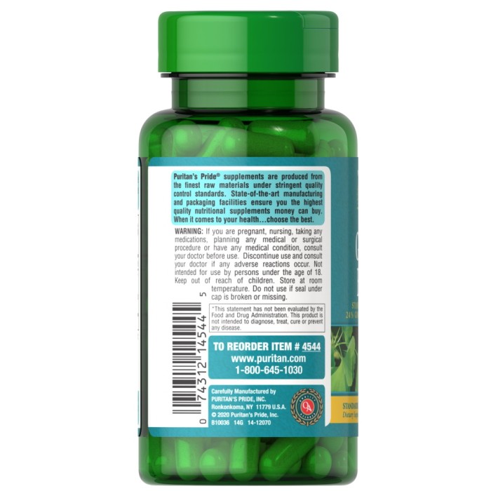 Натуральна добавка Puritan's Pride Ginkgo Biloba 120 mg, 100 капсул
