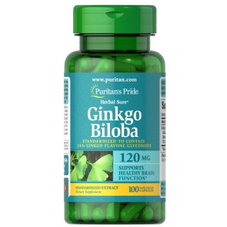 Натуральна добавка Puritan's Pride Ginkgo Biloba 120 mg, 100 капсул