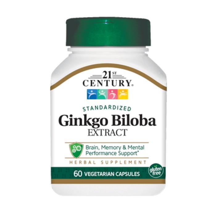 Натуральна добавка 21st Century Ginkgo Biloba Extract, 60 вегакапсул