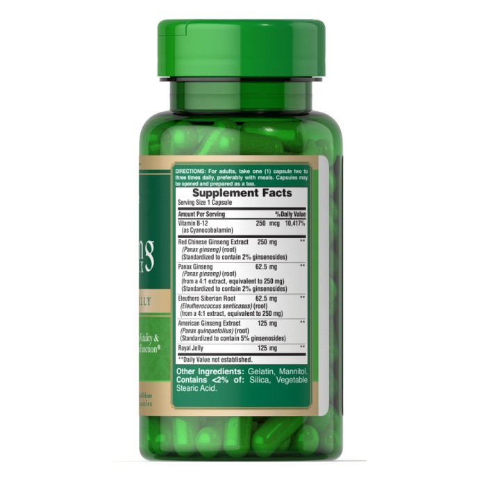 Натуральна добавка Puritan's Pride Ginseng Complex with Royal Jelly, 50 капсул