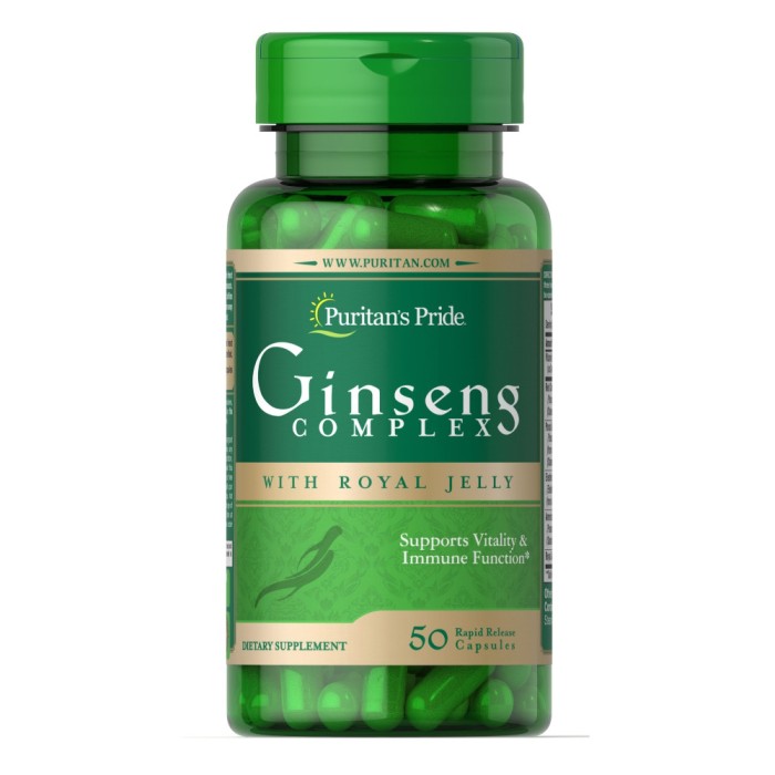 Натуральна добавка Puritan's Pride Ginseng Complex with Royal Jelly, 50 капсул